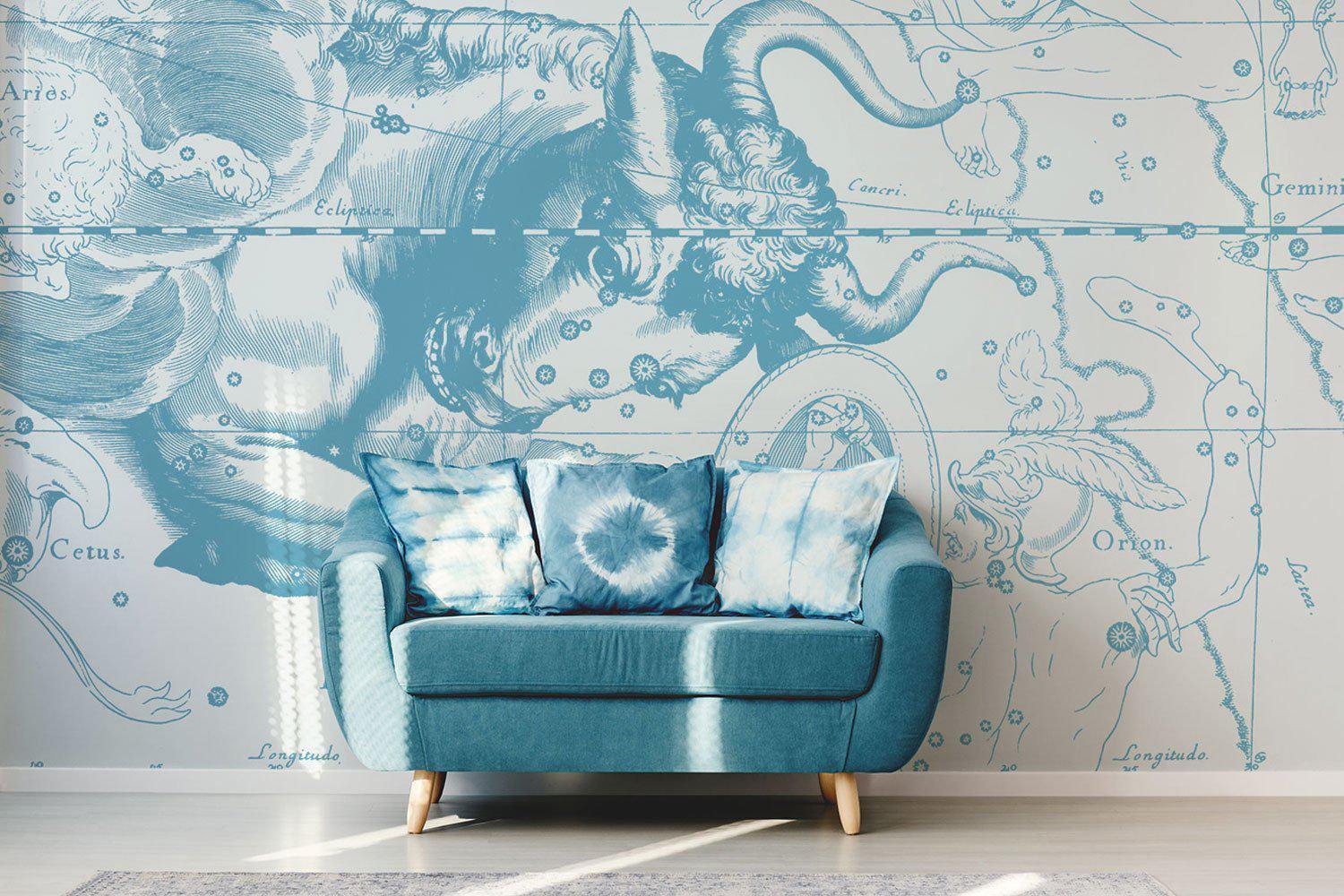 Deep Blue Taurus Wall Mural-Wall Mural-Eazywallz