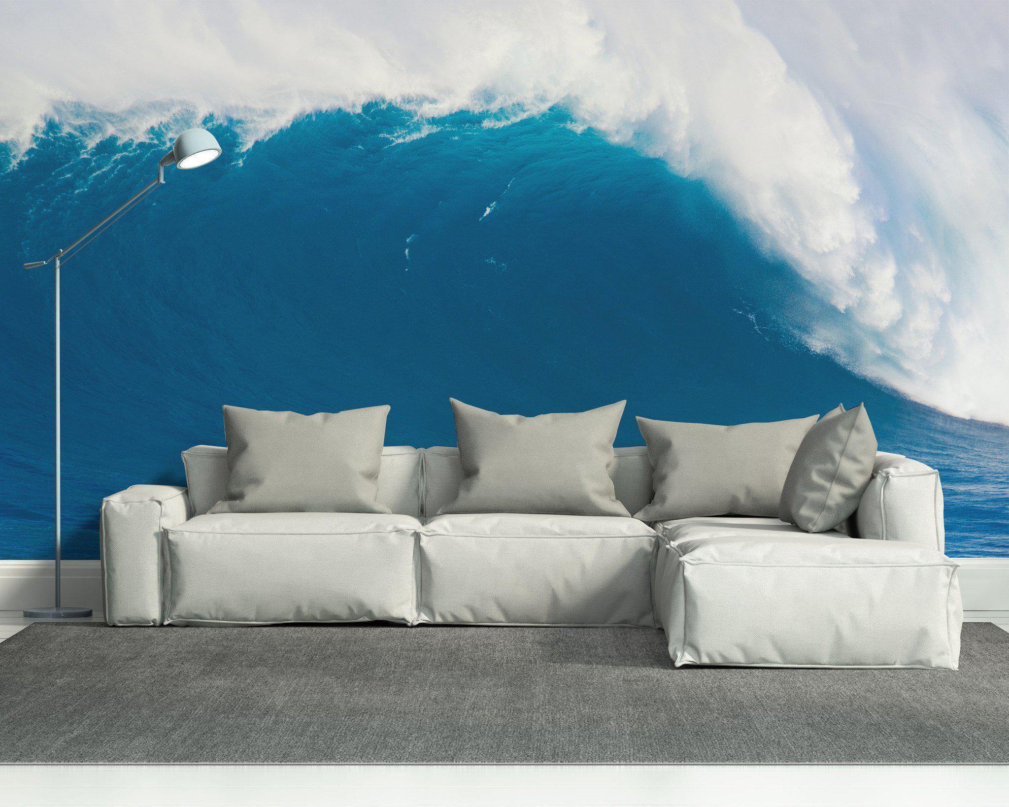 Deep Blue Wave Wall Mural-Wall Mural-Eazywallz