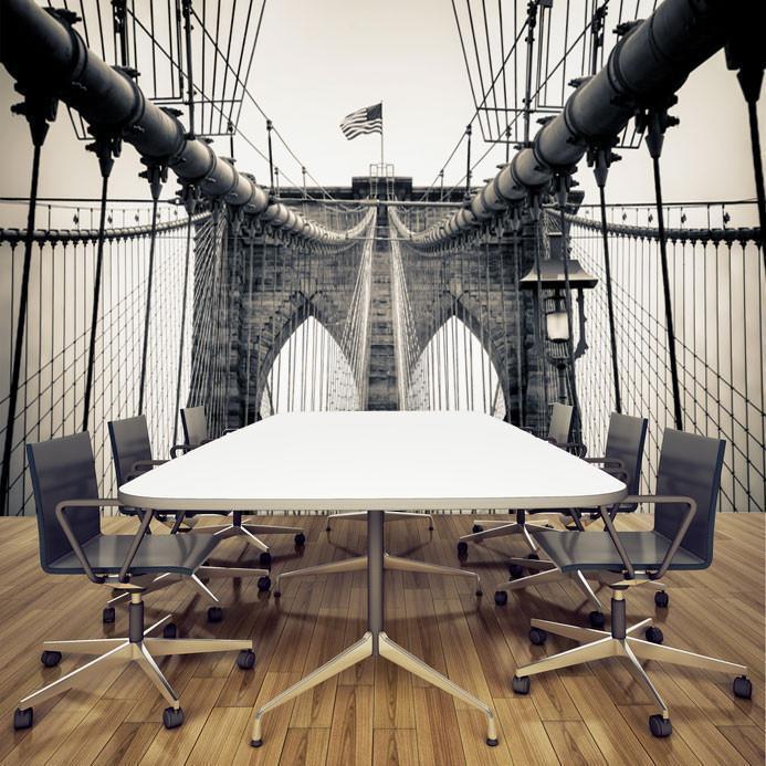 Detail of The Brooklyn Bridge in Sepia Wall Mural-Wall Mural-Eazywallz