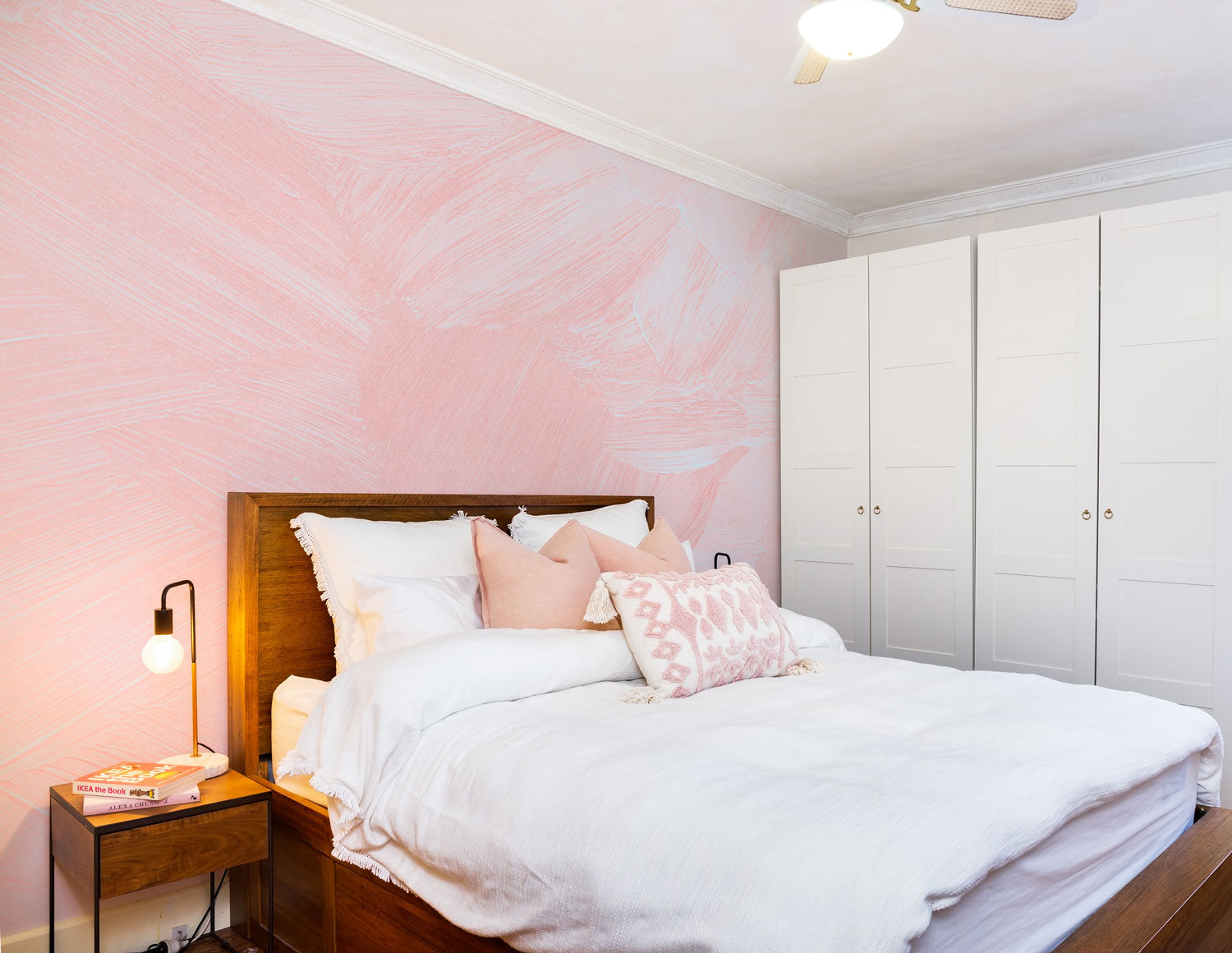 Peach Rose Paint Strokes Wall Mural