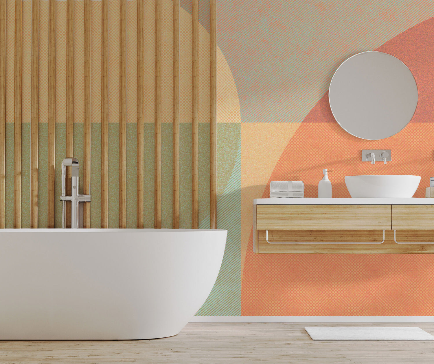 Multicoloured Abstract Shapes Wall Mural