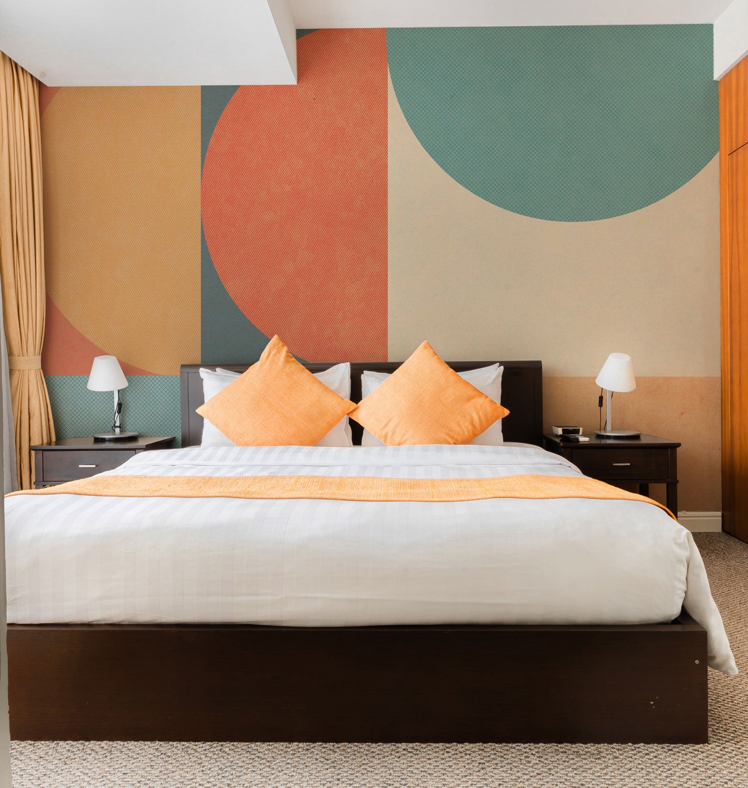 Orange Half Moon Abstract Shapes Wall Mural