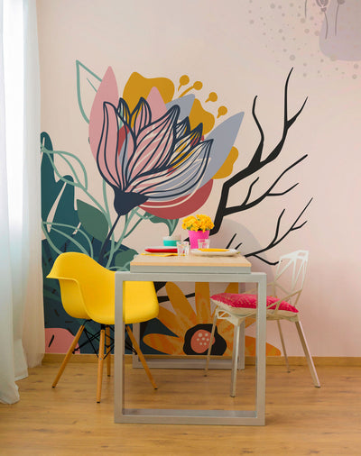 Abstract Floral Card 2 Wall Mural