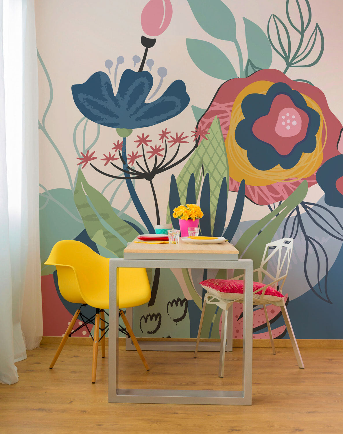 Abstract Floral Card 3 Wall Mural