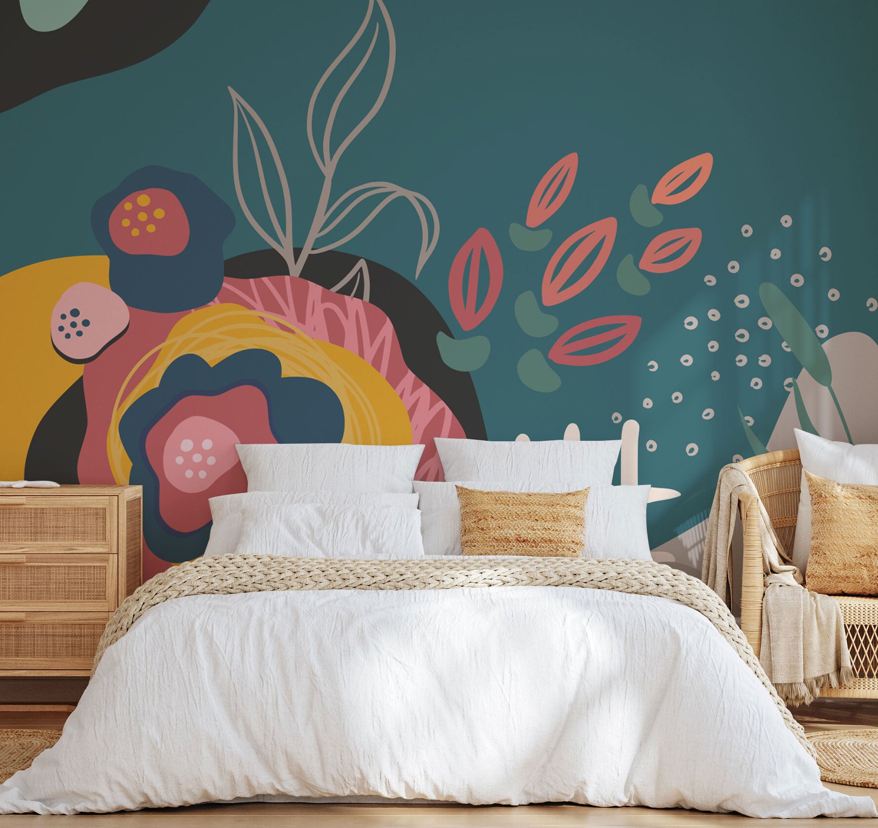 Abstract Floral Card 5 Wall Mural