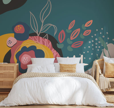 Abstract Floral Card 5 Wall Mural