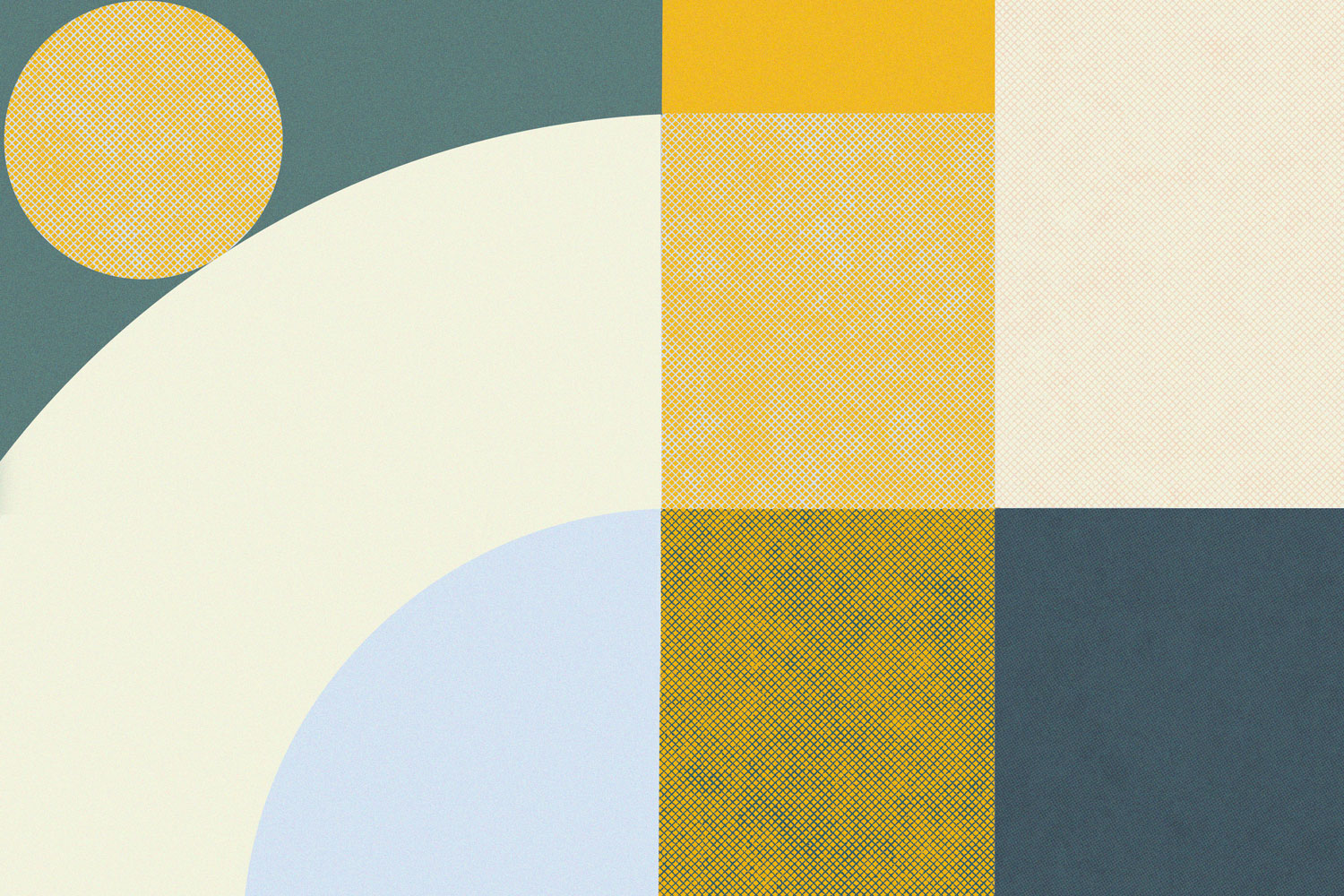 Retro Night Abstract Shapes Wall Mural