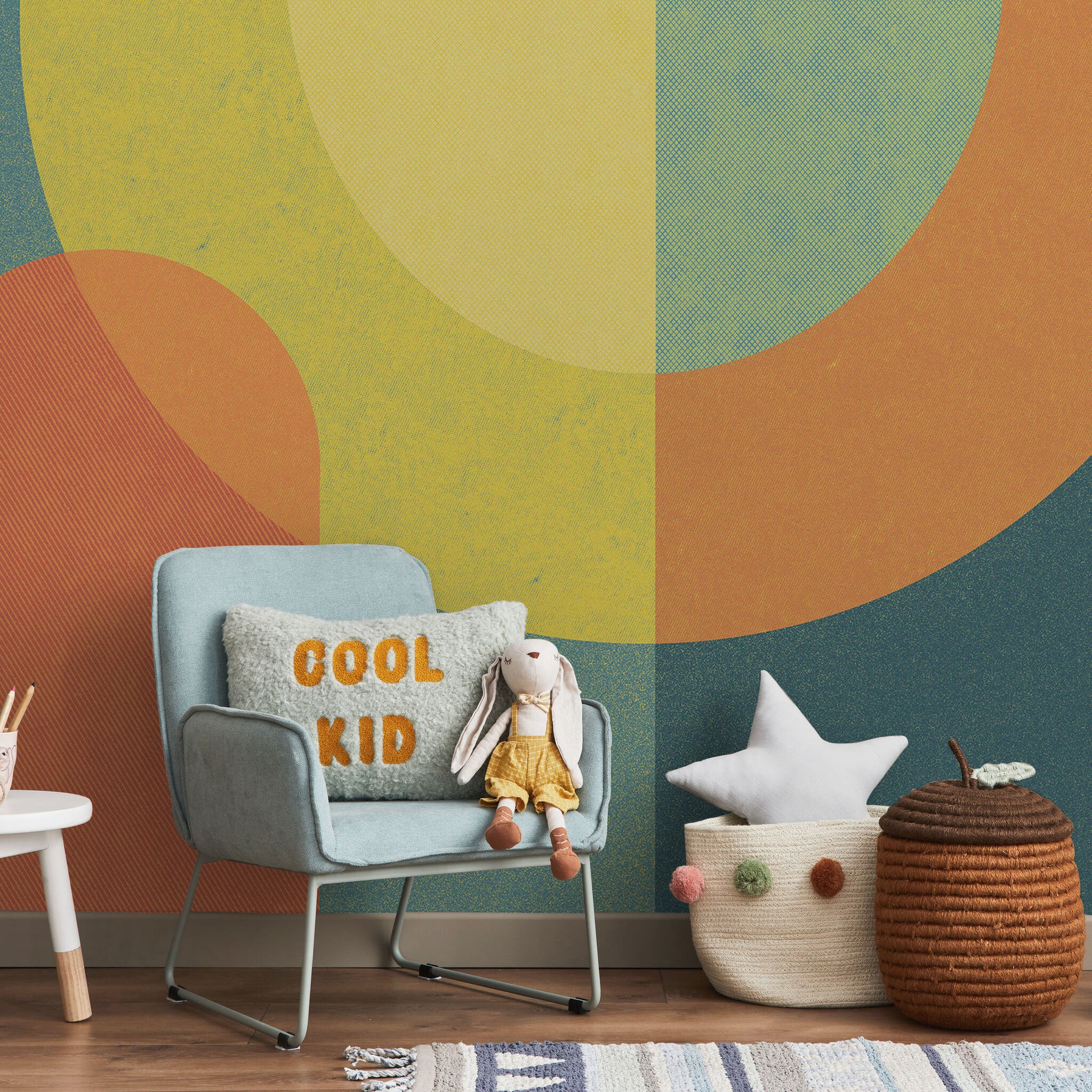 Retro Abstract Shapes Wall Mural