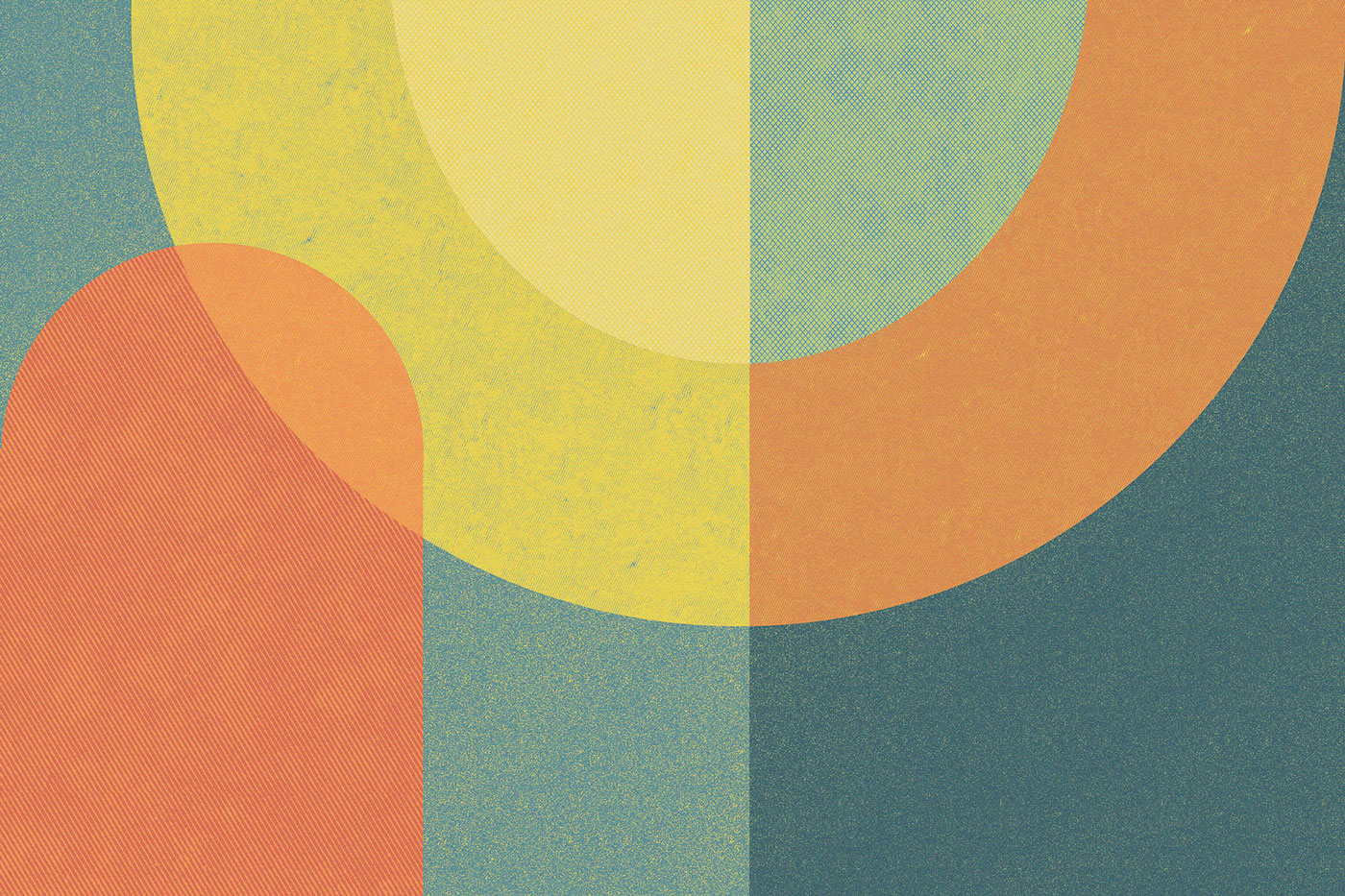 Retro Abstract Shapes Wall Mural