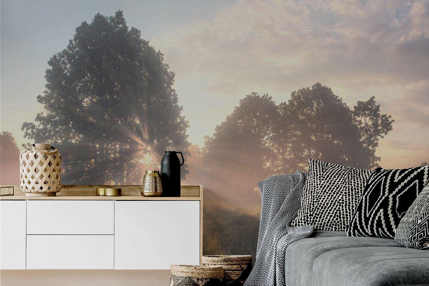 Early Morning Fog Wall Mural-Wall Mural-Eazywallz