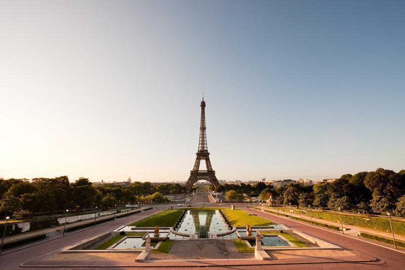 Eiffel Tower at dusk, France Wall Mural-Wall Mural-Eazywallz