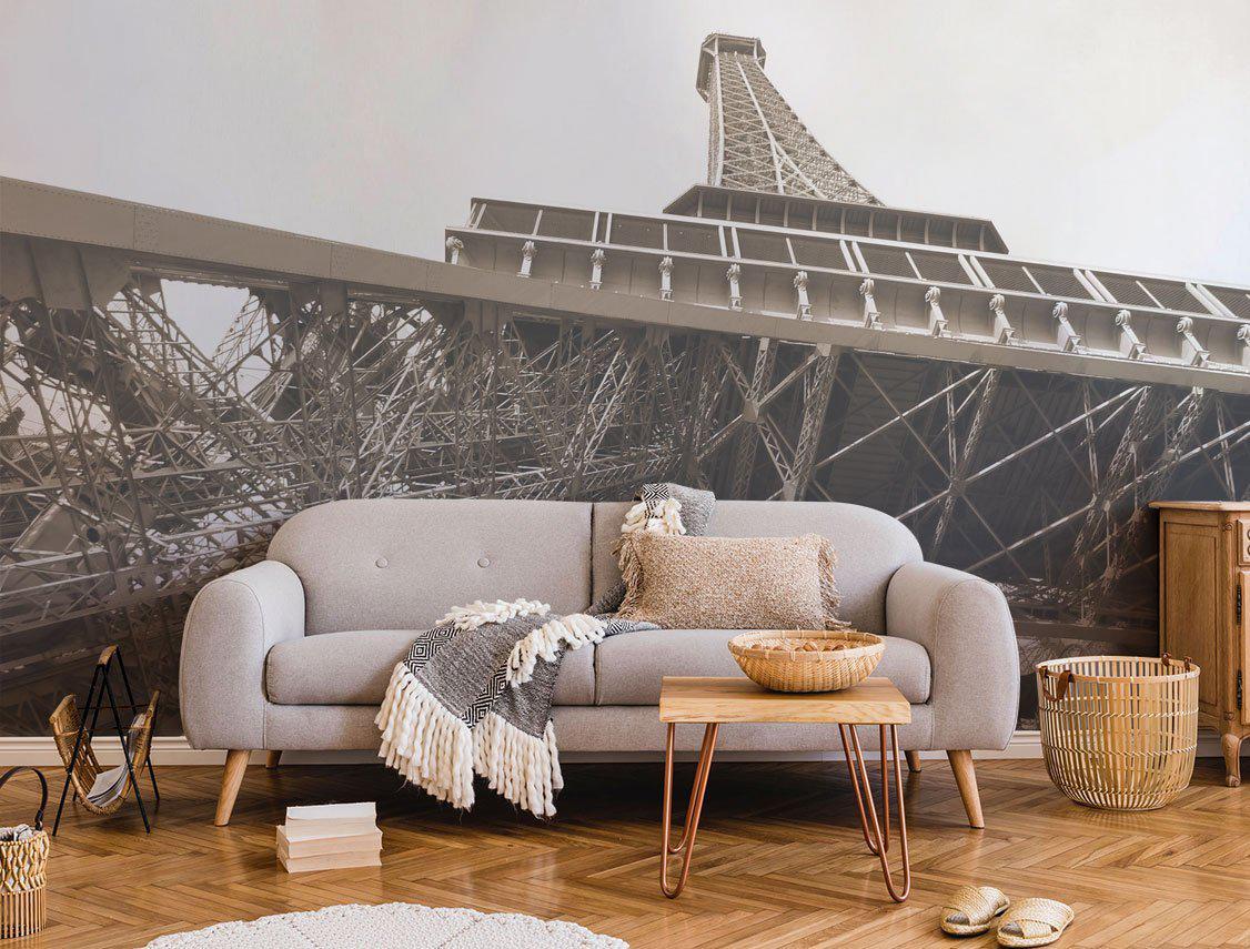 Eiffel Tower in sepia, France Wall Mural-Wall Mural-Eazywallz