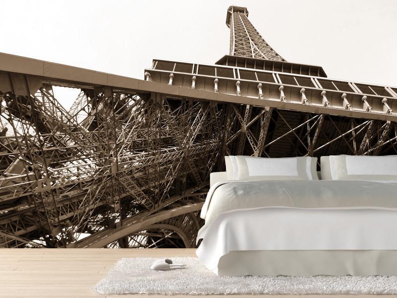 Eiffel Tower in sepia, France Wall Mural-Wall Mural-Eazywallz
