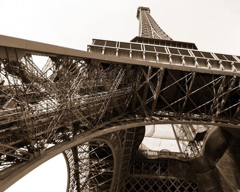 Eiffel Tower in sepia, France Wall Mural-Wall Mural-Eazywallz
