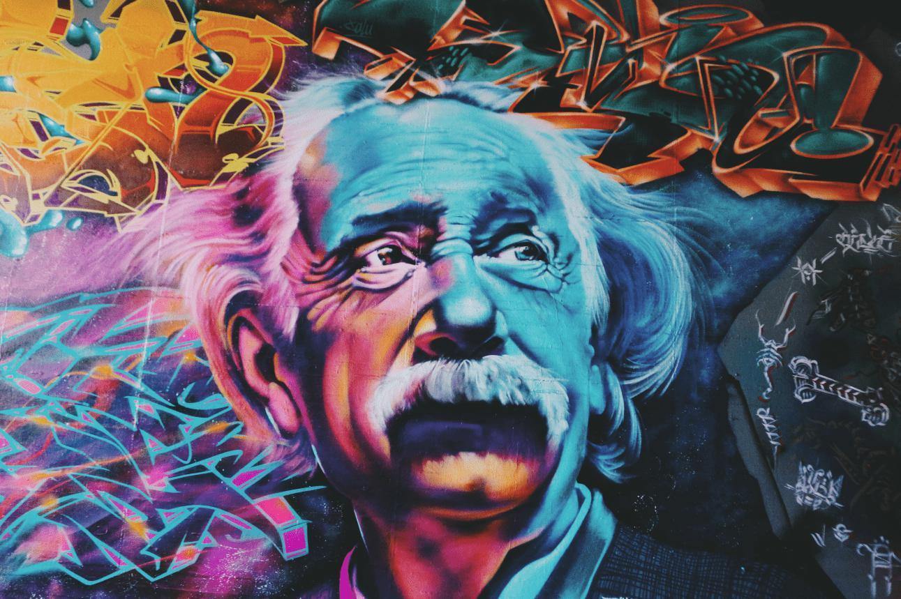 Einstein Street Art Wall Mural-Wall Mural-Eazywallz