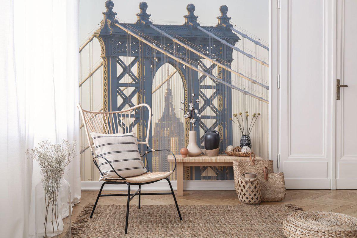 Empire State Building & Manhattan Bridge Wall Mural-Wall Mural-Eazywallz