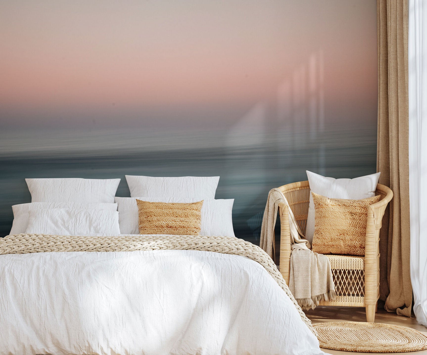 Faded Beach Sunset Wall Mural