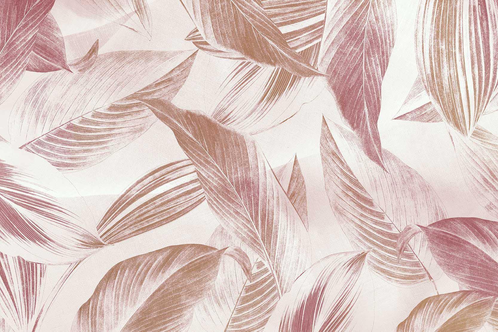 Faded Red Banana Leaves Wall Mural-Wall Mural-Eazywallz