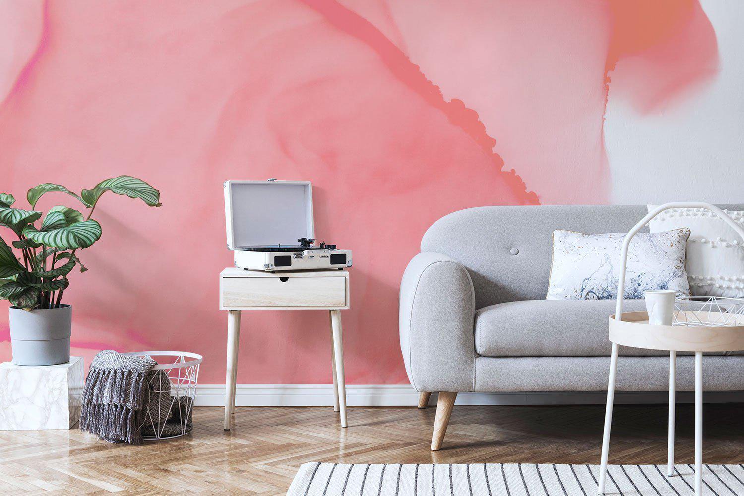 Faint Coral Ink Utopia Wall Mural-Wall Mural-Eazywallz