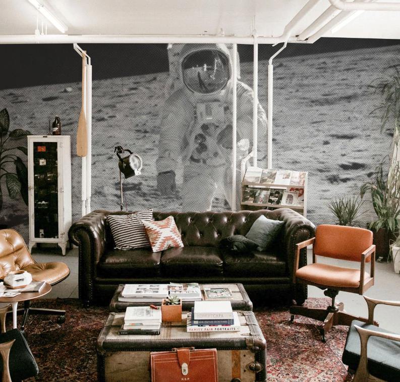 First Steps on the Moon Wallpaper Mural-Wall Mural-Eazywallz