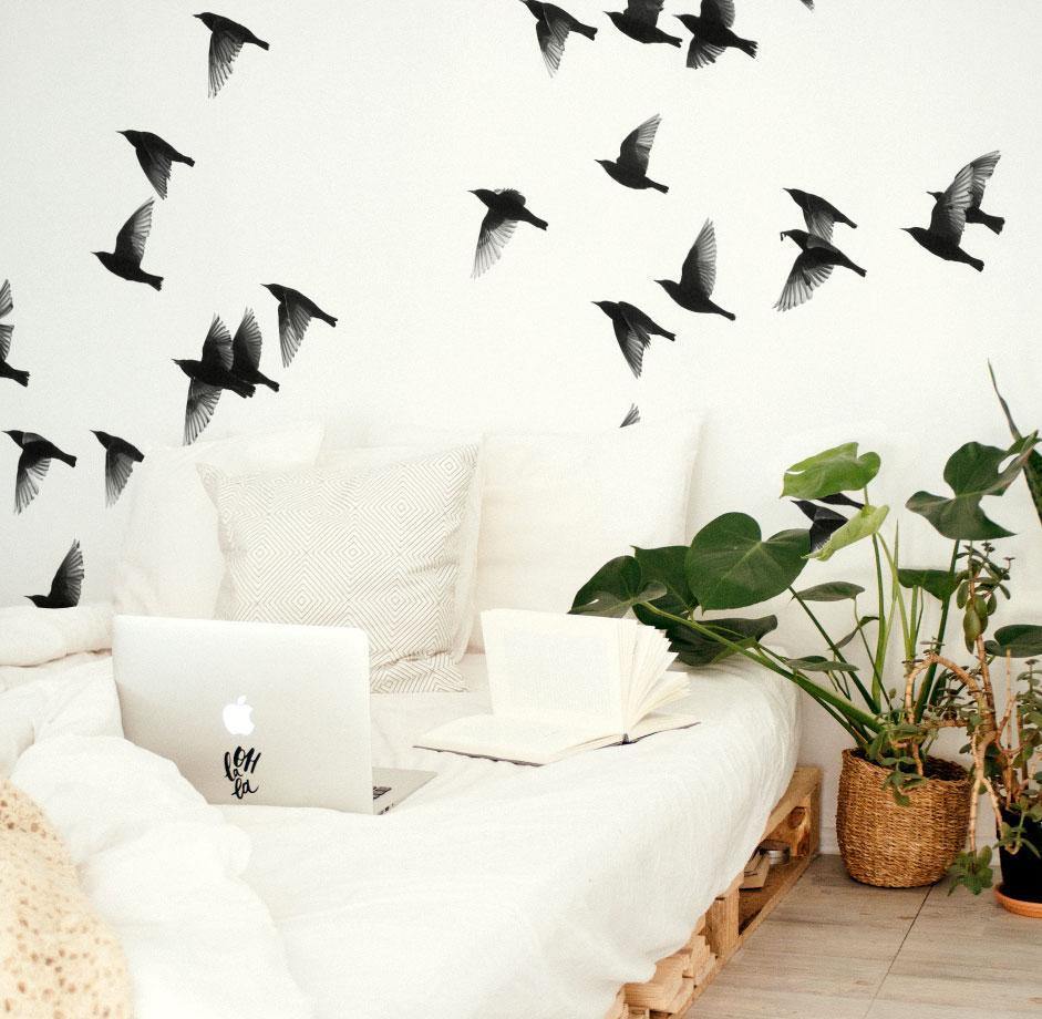 Flock of Sparrows Wall Mural-Wall Mural-Eazywallz