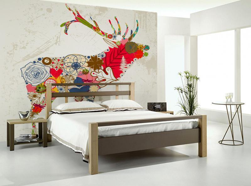 Floral Deer Wall Mural-Wall Mural-Eazywallz