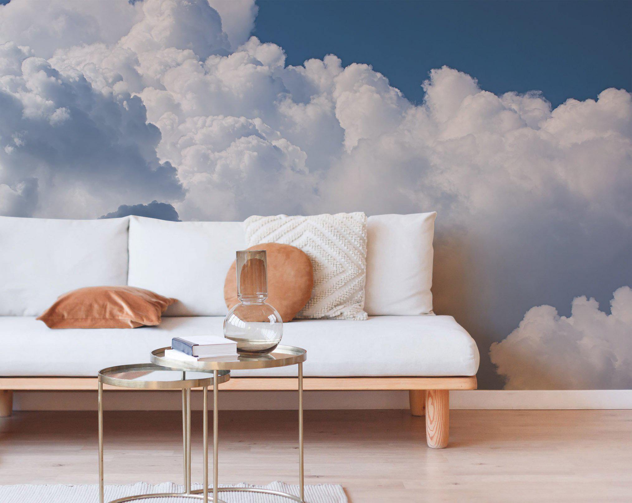 Fluffy Clouds Wall Mural-Wall Mural-Eazywallz