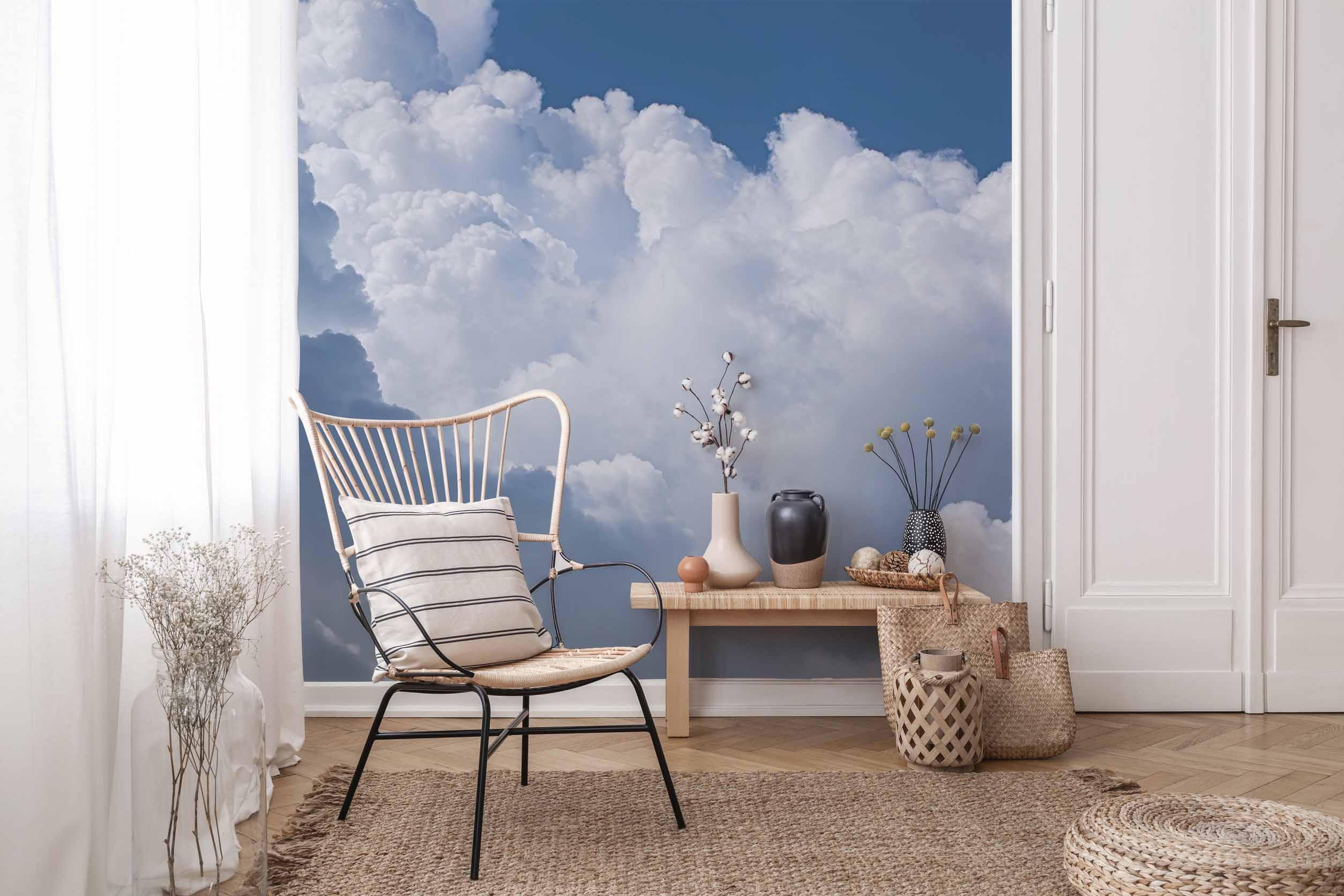 Fluffy Clouds Wall Mural-Wall Mural-Eazywallz