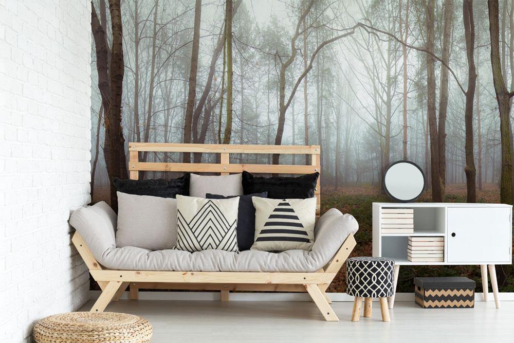 Foggy Forest Panorama Wall Mural-Wall Mural-Eazywallz