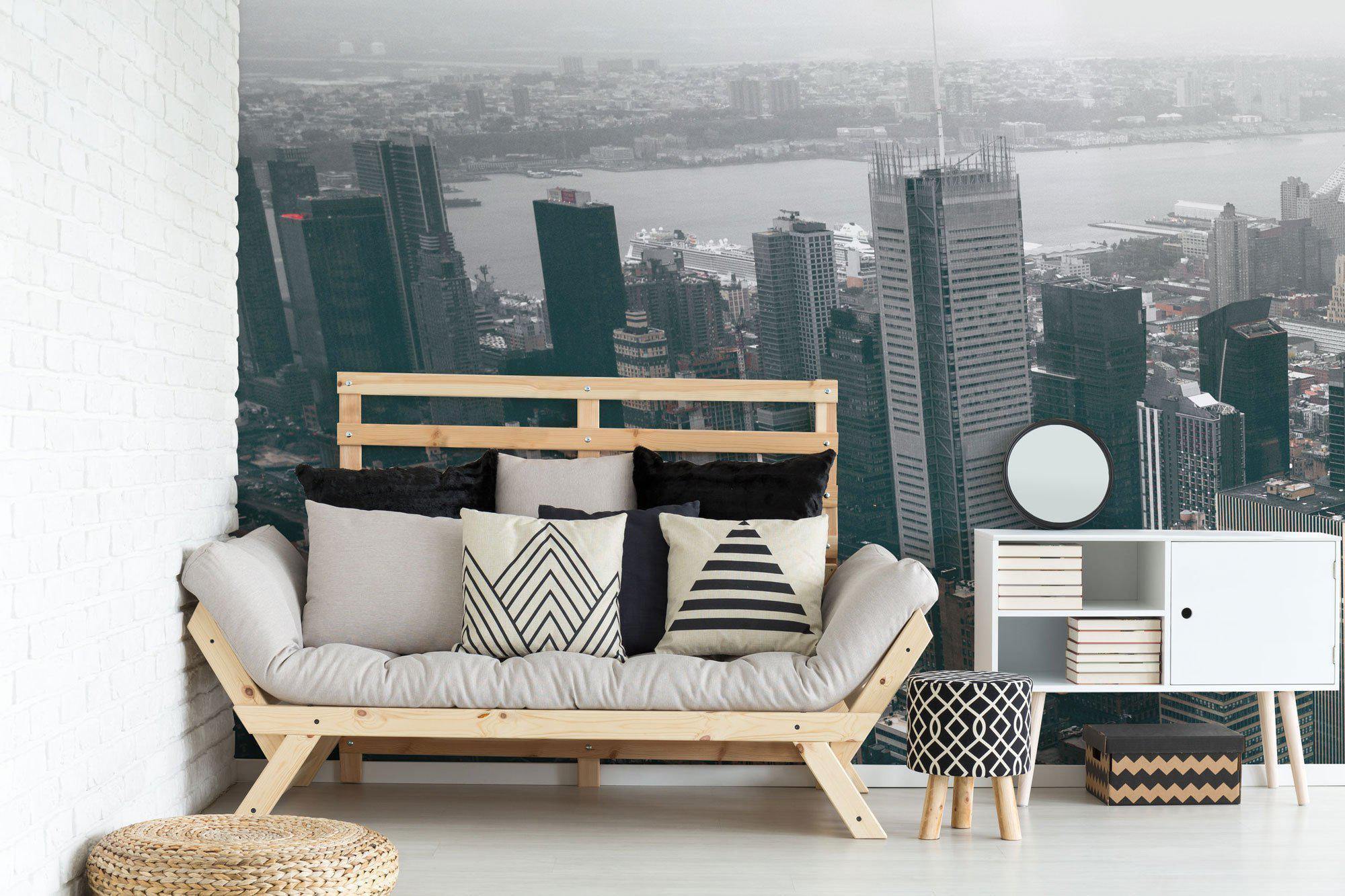 Foggy New York City Skyline Wall Mural-Wall Mural-Eazywallz