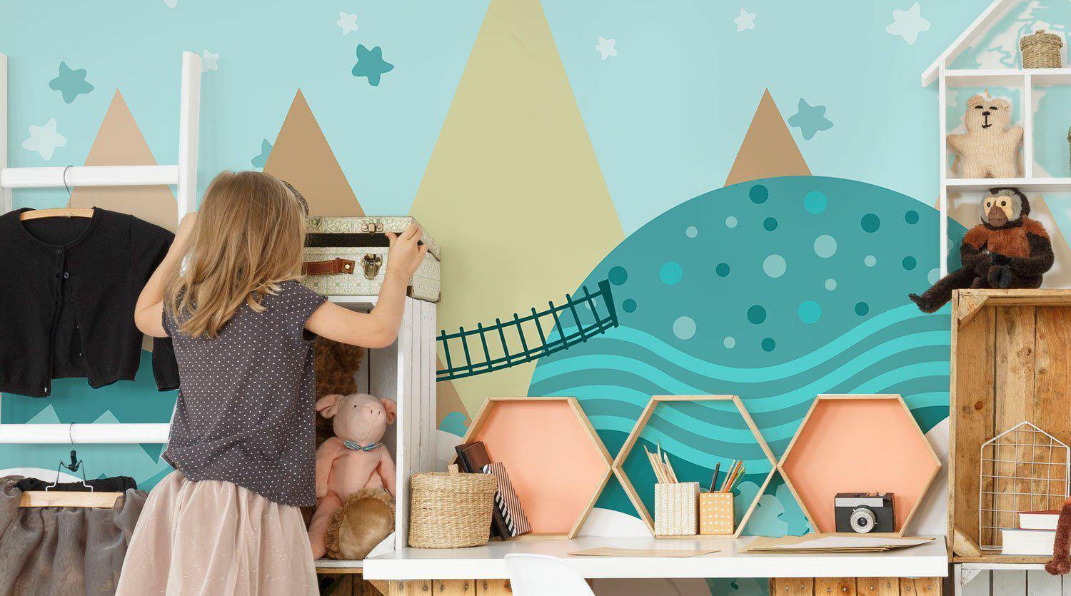 Forest Hill Illustration Wall Mural-Wall Mural-Eazywallz