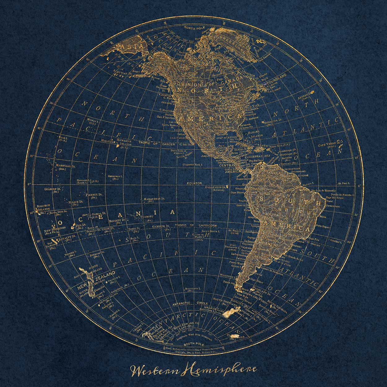 Gold Western Hemisphere Map Wall Mural-Wall Mural-Eazywallz