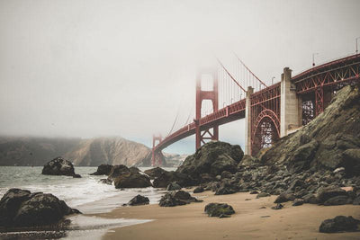 Golden Gate Bridge on the Shore Wall Mural-Wall Mural-Eazywallz