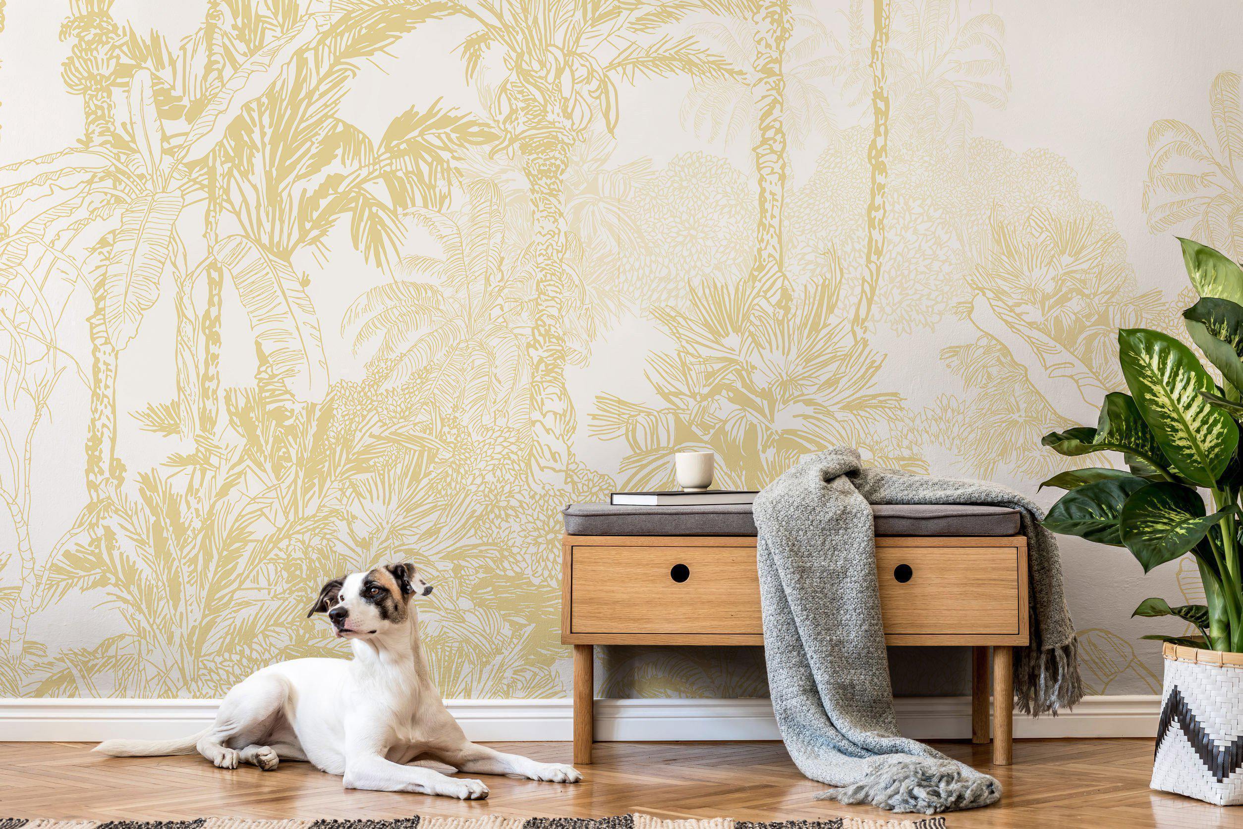 Golden Jungle Toile Wall Mural-Wall Mural-Eazywallz
