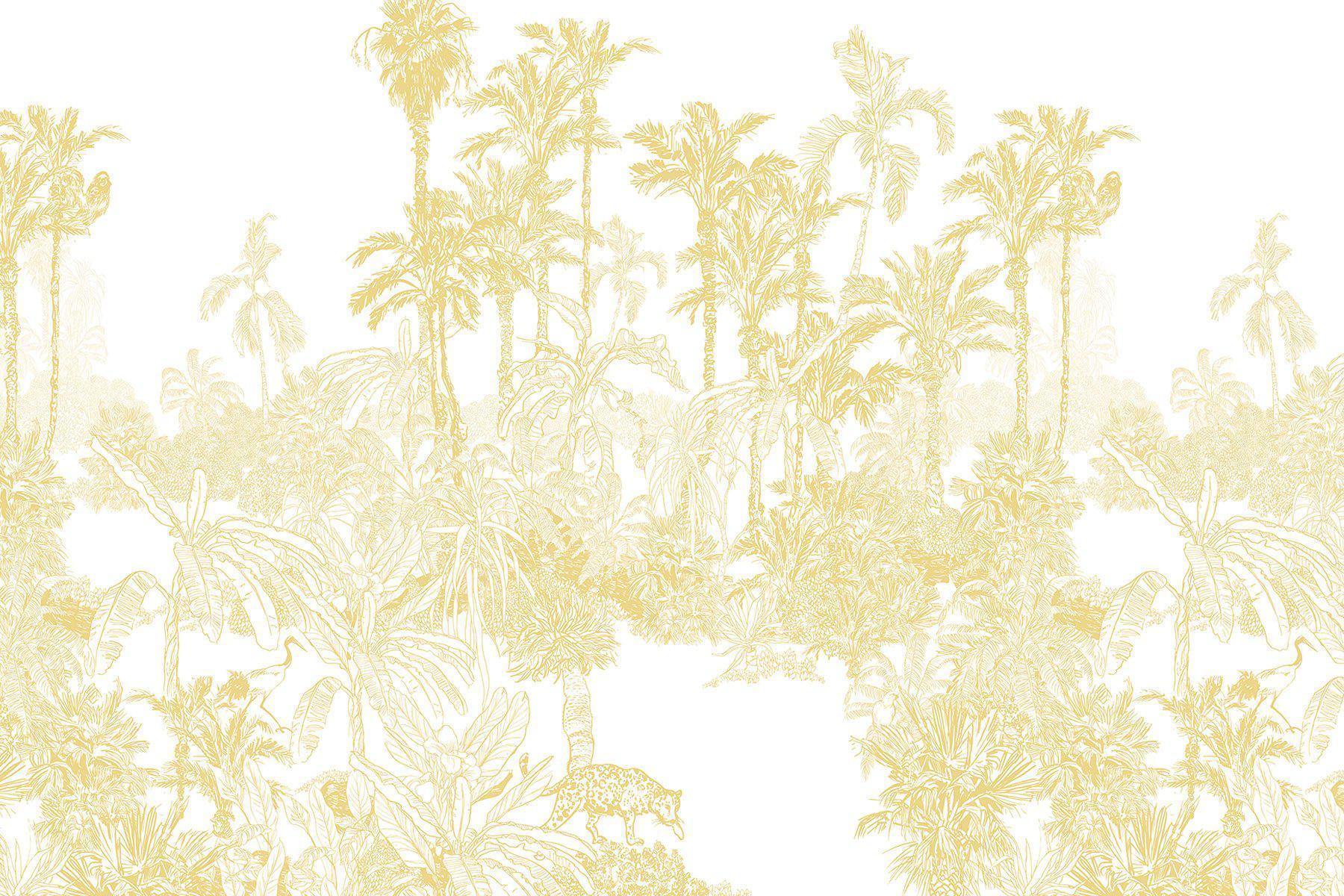 Golden Jungle Toile Wall Mural-Wall Mural-Eazywallz