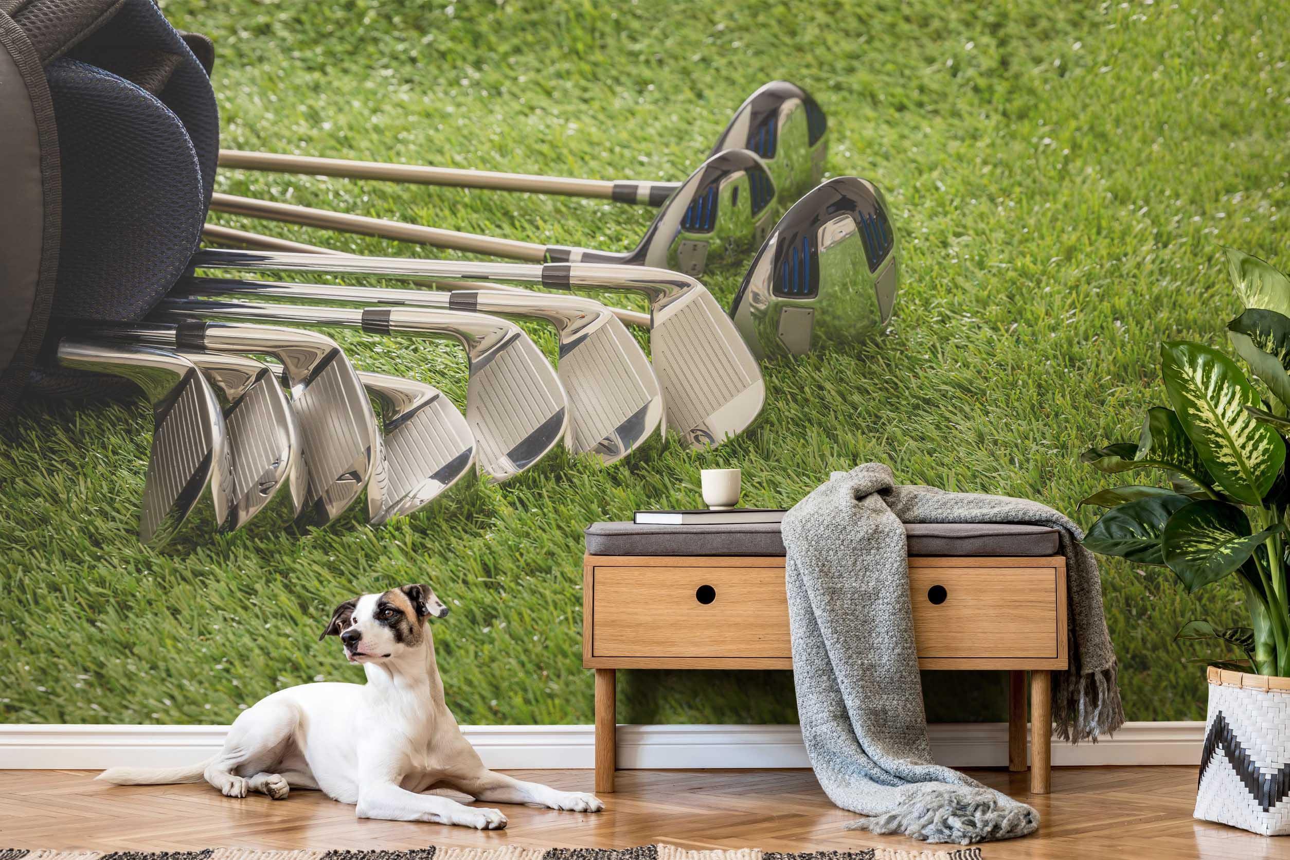 Golf Bag on the Green Wall Mural-Wall Mural-Eazywallz