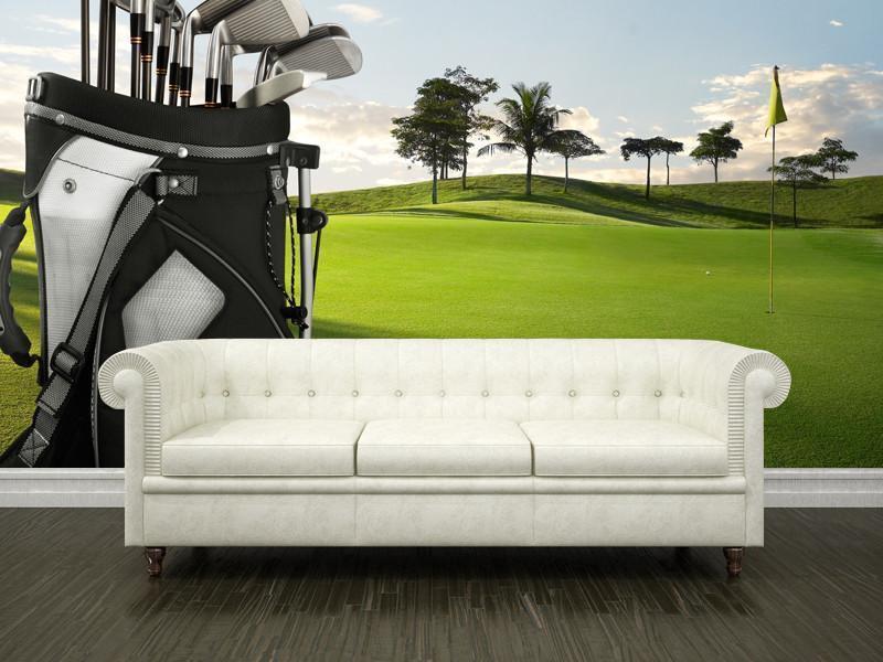 Golf equipment on green Wall Mural-Wall Mural-Eazywallz