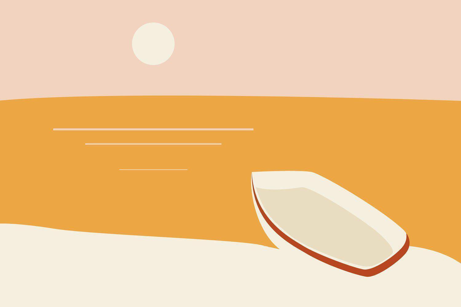 Grand Abstract Boat Sunrise Wall Mural-Wall Mural-Eazywallz