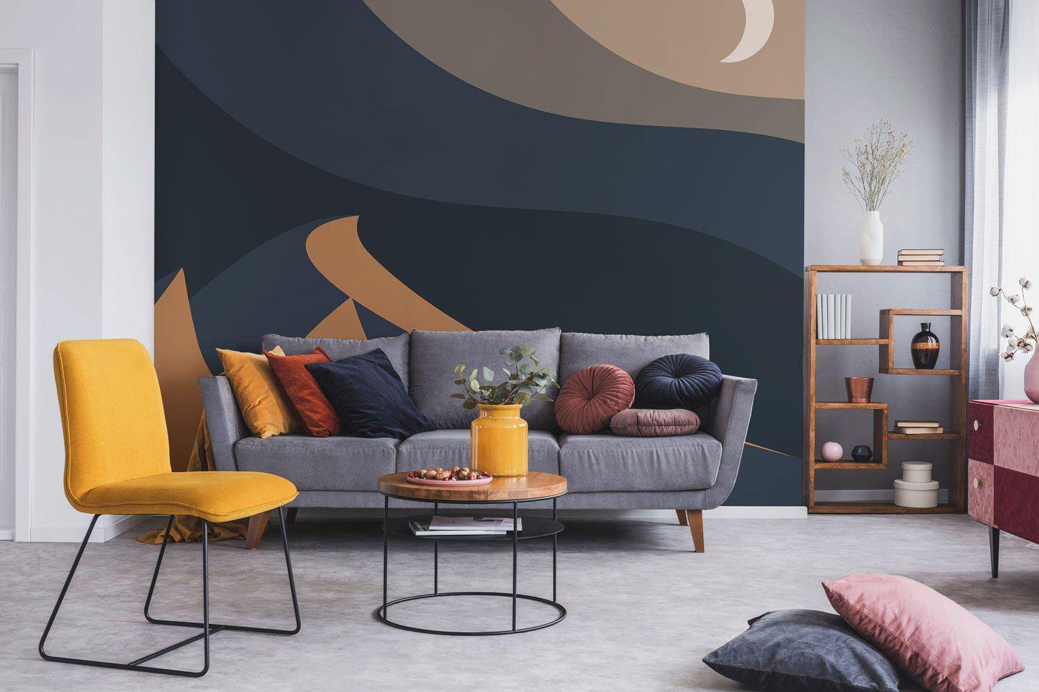 Grand Abstract Desert Nightfall Mural Wallpaper-Wall Mural-Eazywallz