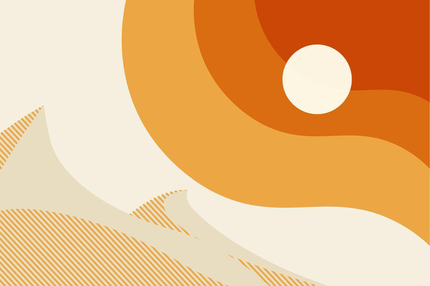 Grand Abstract Desert Sun Wall Mural-Wall Mural-Eazywallz