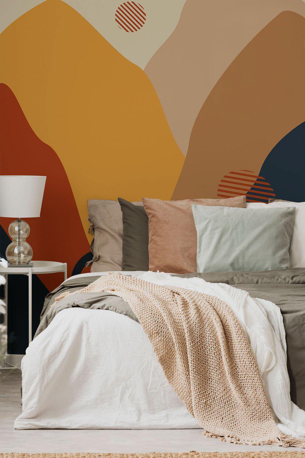 Grand Abstract Mountain Valley Wall Mural-Wall Mural-Eazywallz