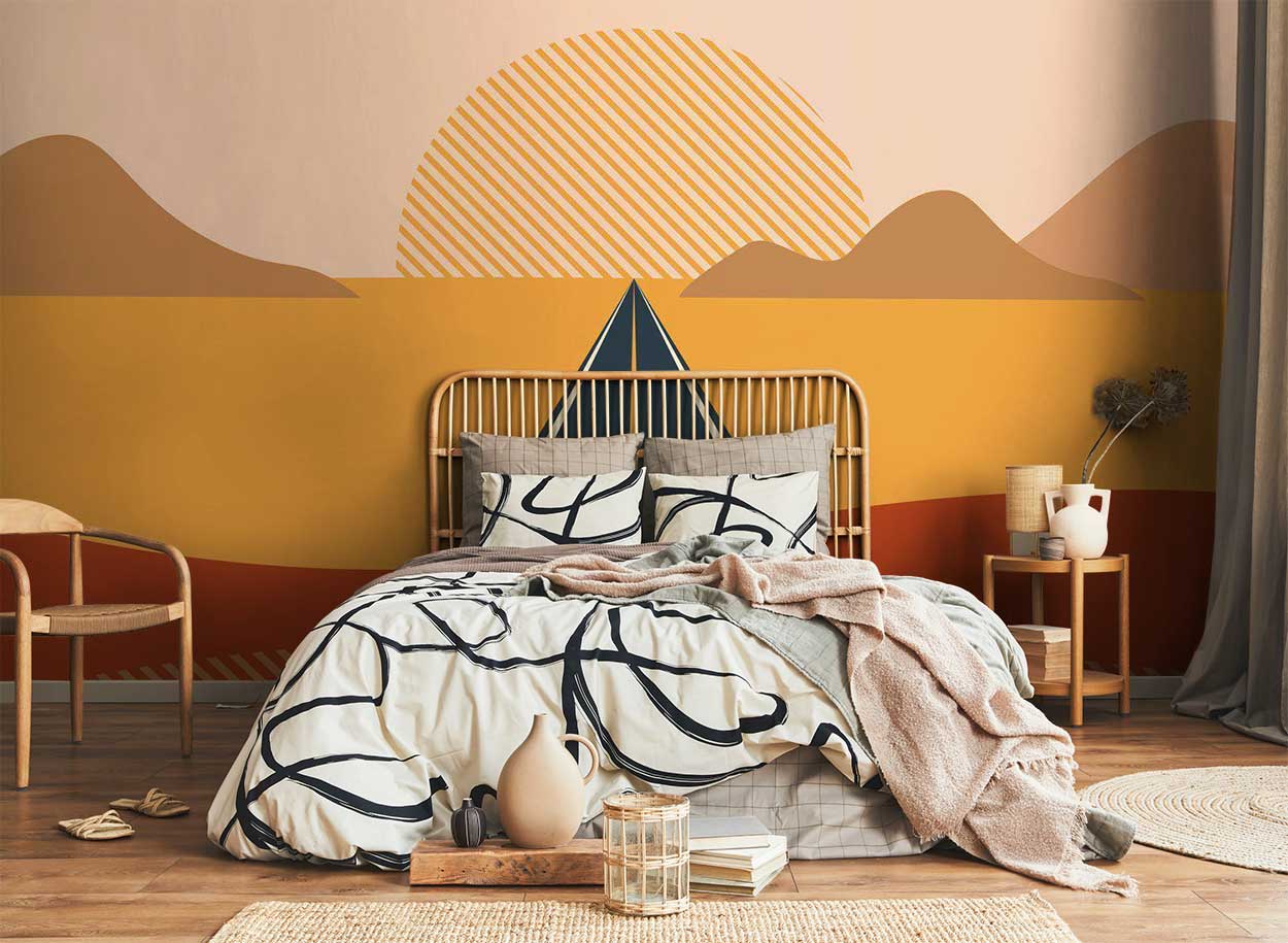 Grand Abstract Sunset Road Wallpaper Mural-Wall Mural-Eazywallz