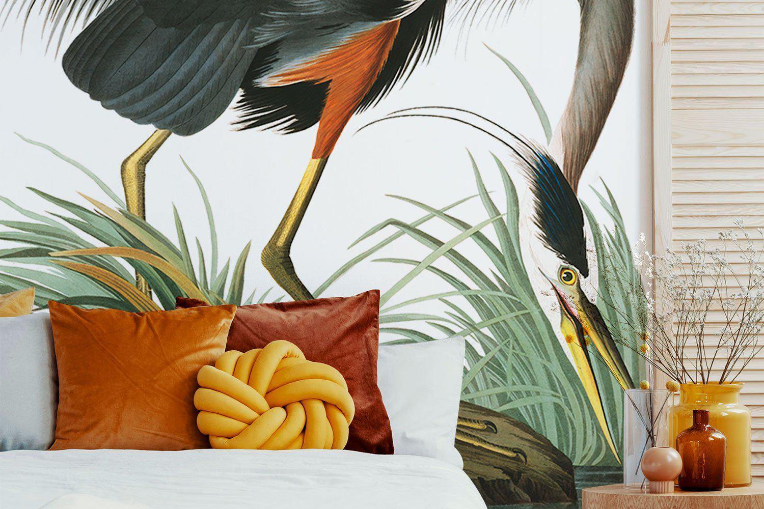 Great Blue Herron Mural Wallpaper-Wall Mural-Eazywallz