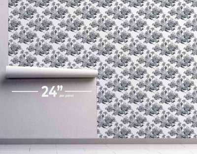 Grey Jungle Toile #263-Repeat Pattern Wallpaper-Eazywallz