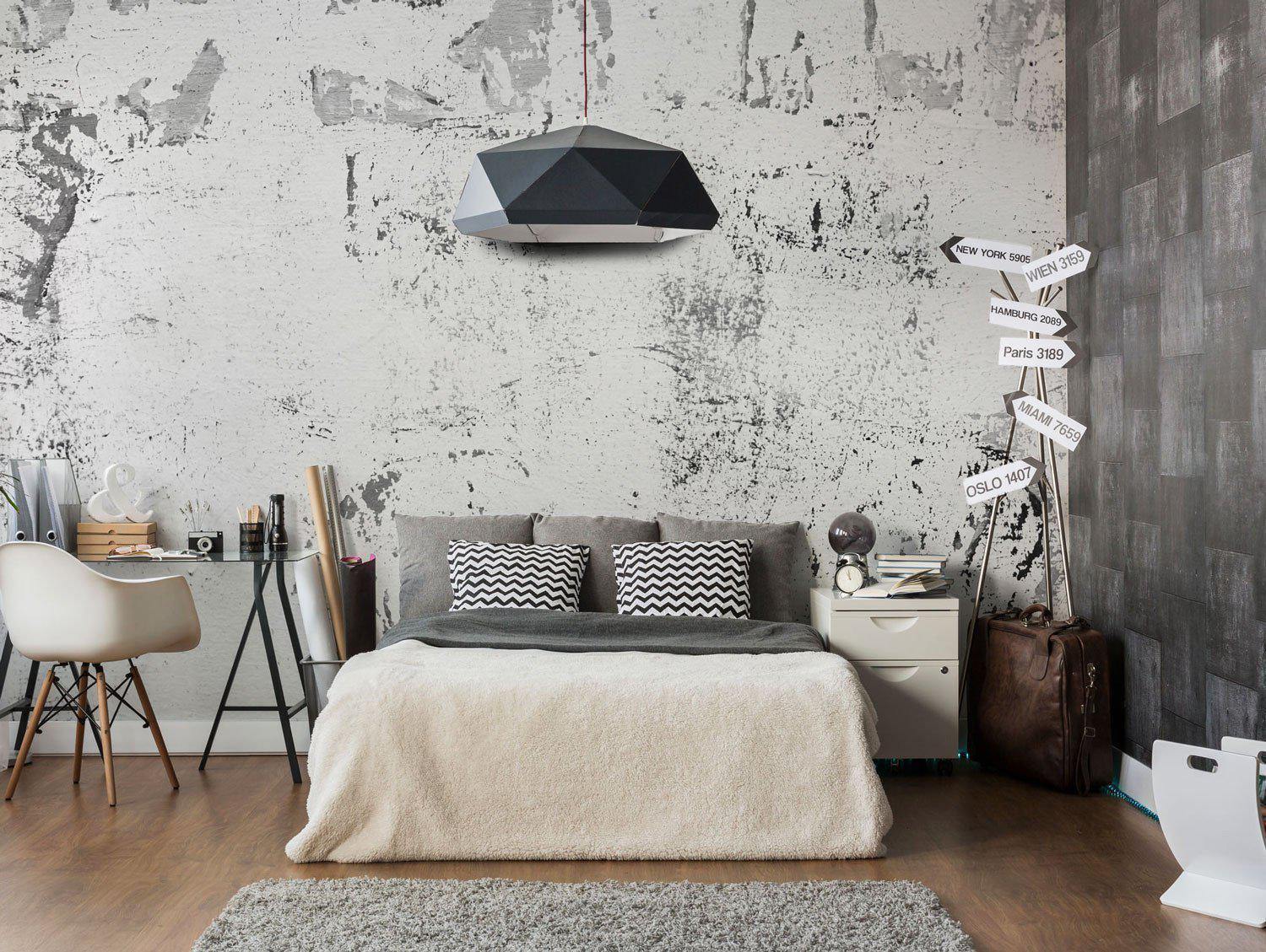 Grunge Black & White Street Wall Mural-Wall Mural-Eazywallz