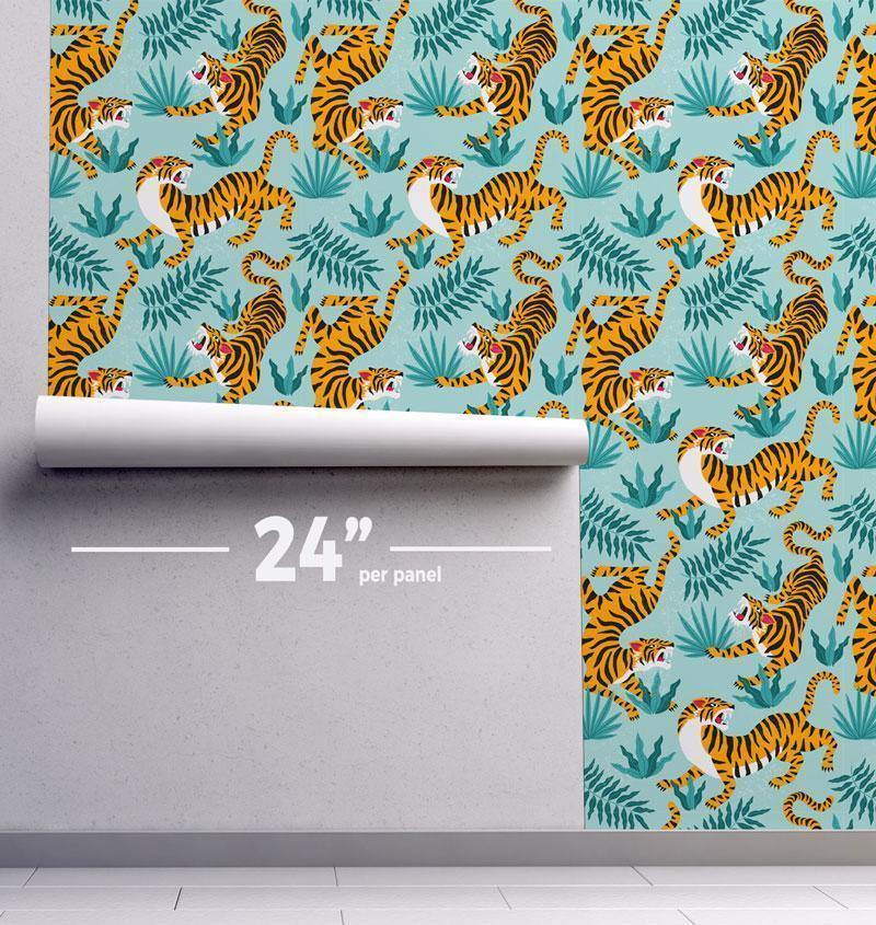 Grunge Tiger Wallpaper #174-Repeat Pattern Wallpaper-Eazywallz