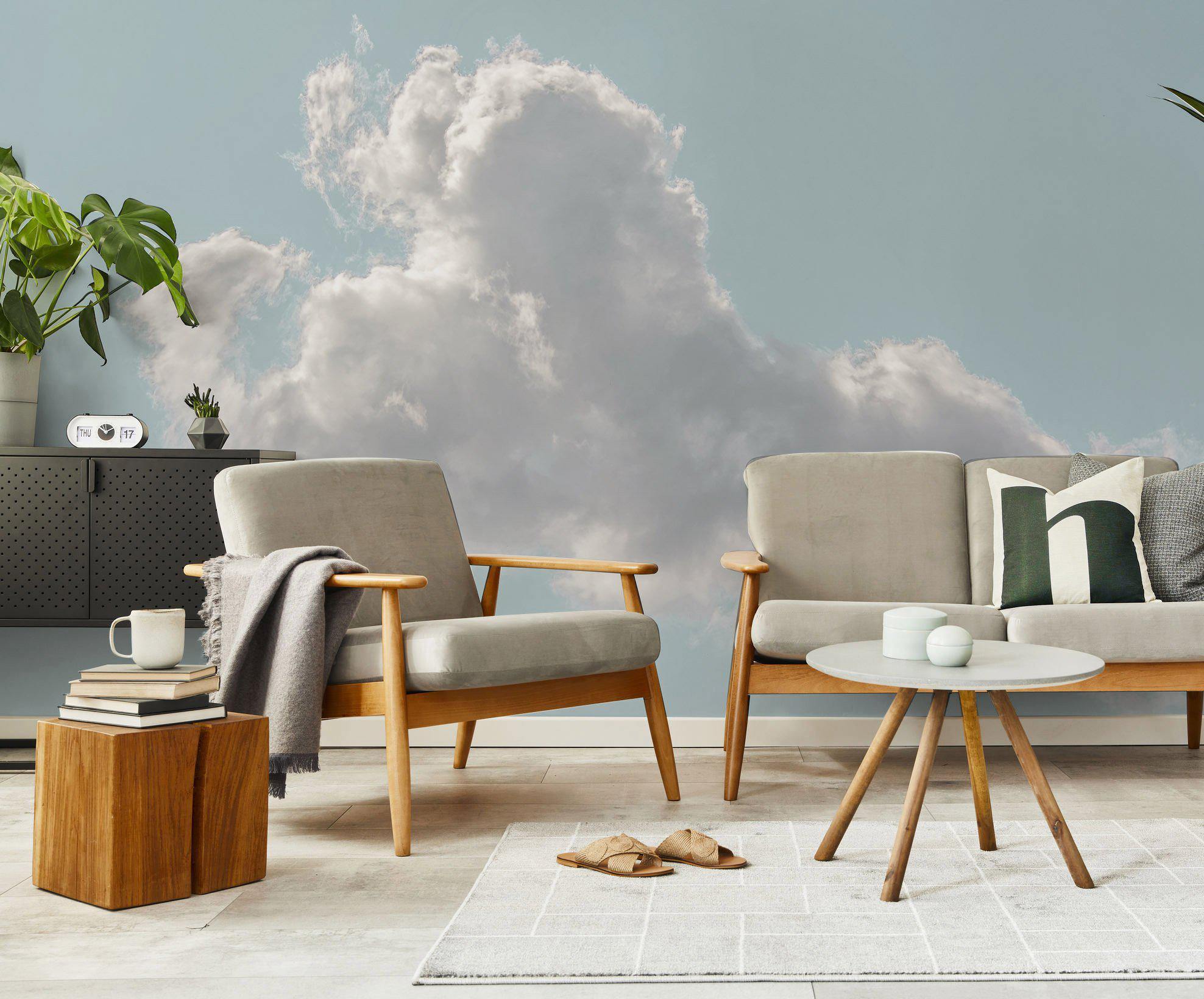 Heart Cloud Wall Mural-Wall Mural-Eazywallz