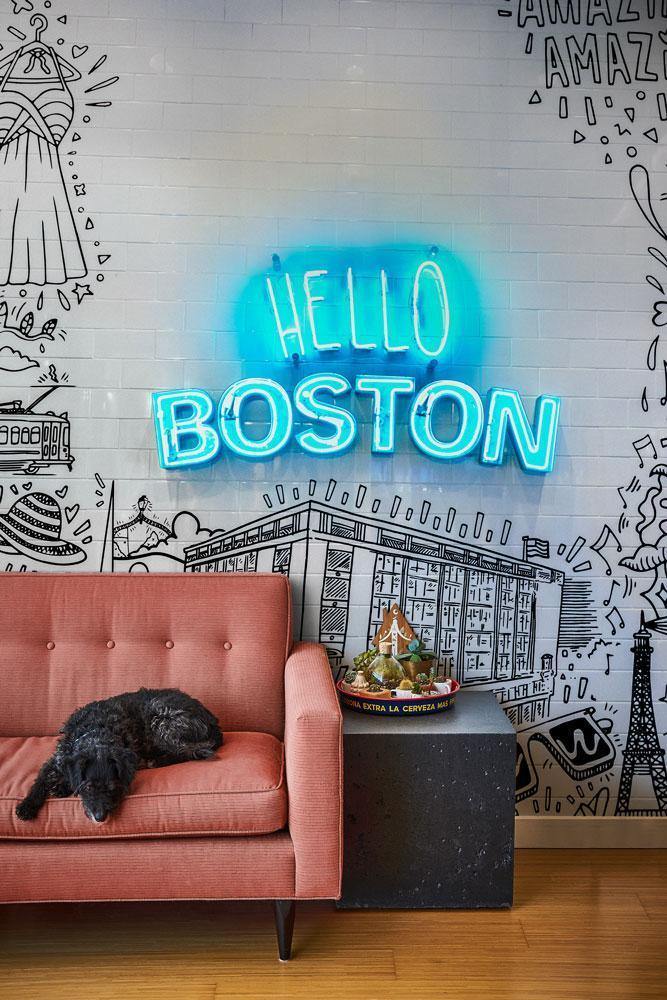 Hello Boston Wall Mural-Wall Mural-Eazywallz
