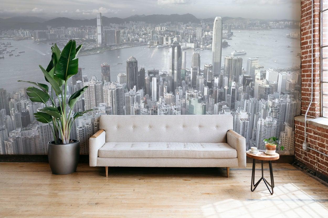 Hong Kong Cityscape Wall Mural-Wall Mural-Eazywallz