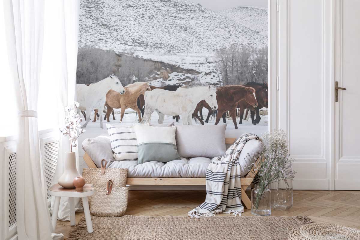 Horses on the Ranch Mural Wallpaper-Wall Mural-Eazywallz